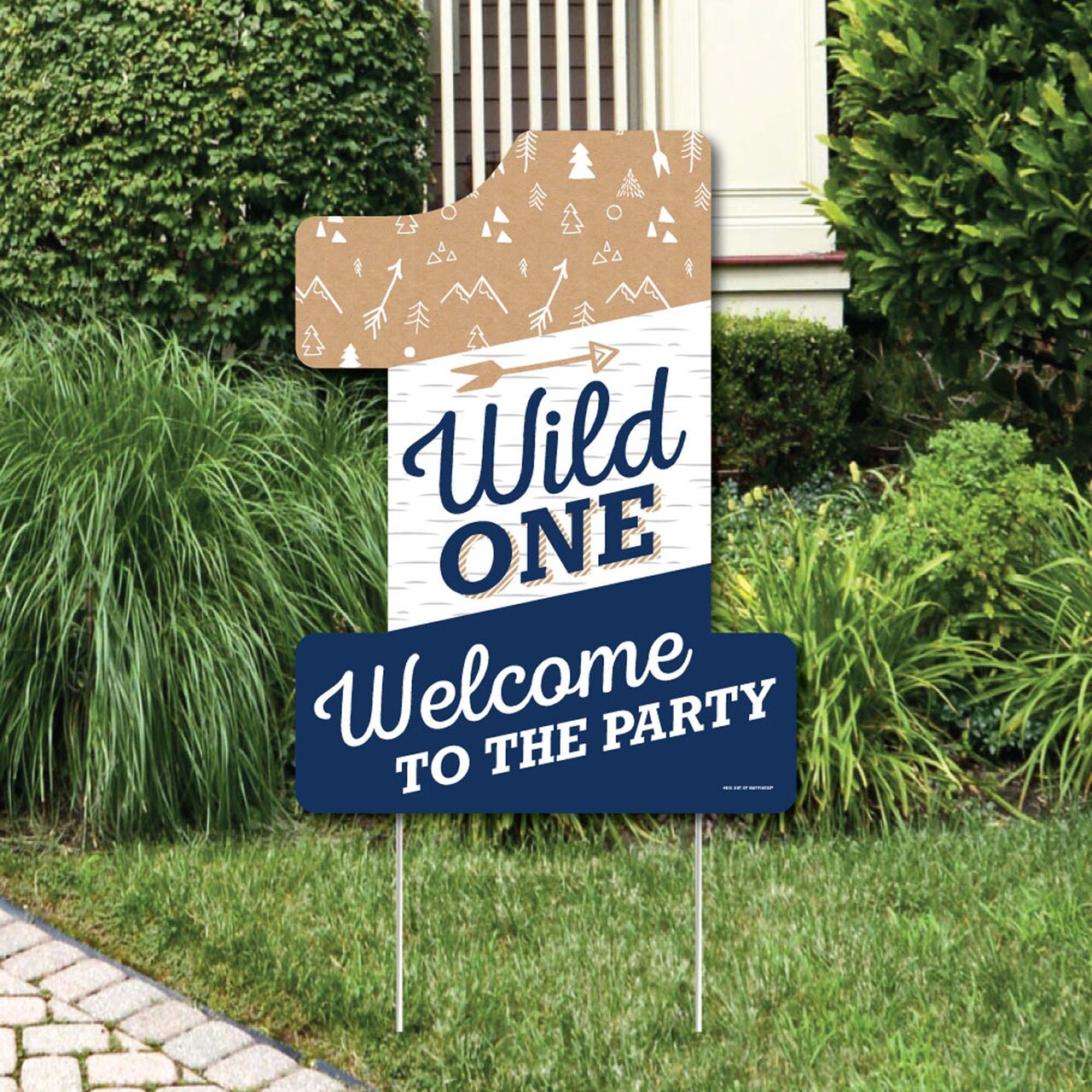 Big Dot of Happiness He's a Wild One - Party Decorations - 1st Birthday Party Welcome Yard Sign